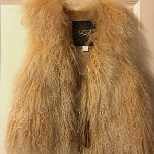 UGG Mongolian Lamb Fur Beige Vest XS/S